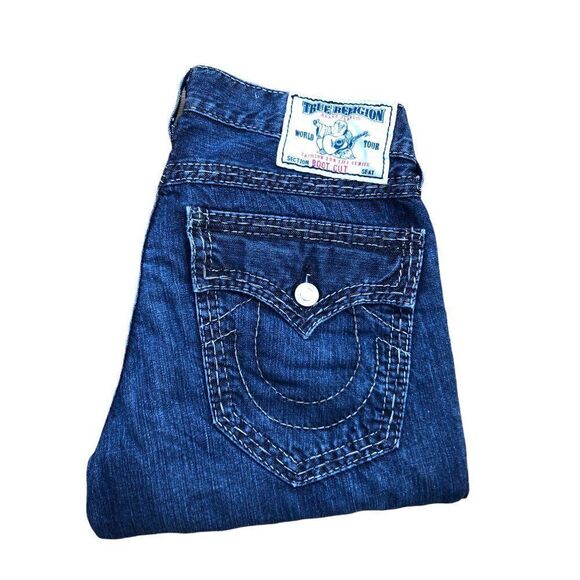 TRUE Religion Jeans Size 31 BOOT CUT Blue - Picture 8 of 13